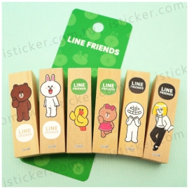 LINE FRIENDS wooden seal(圖)